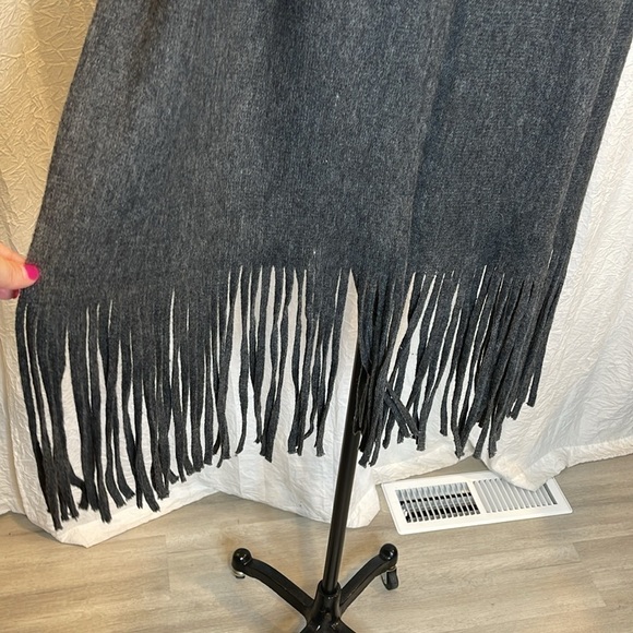 Lucky Brand Solid Brushed Scarf Dark Gray with Fringe - Picture 4 of 5